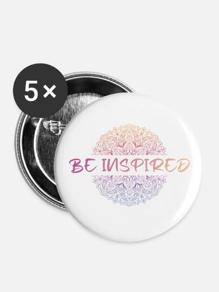 Be Inspired Mandala - Buttons klein 25 mm (5er Pack) - Weiß