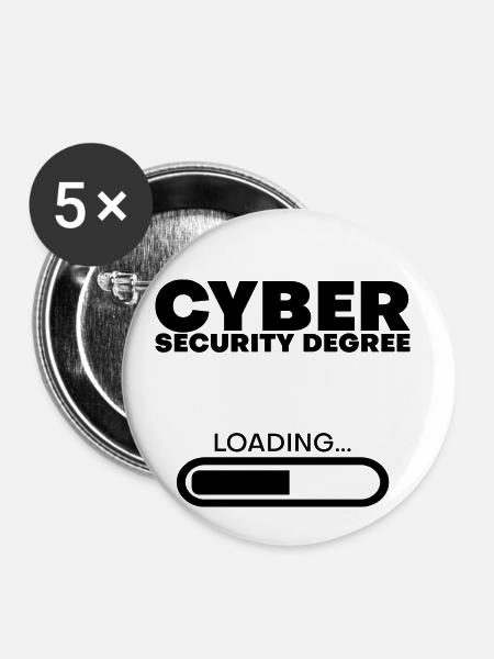 Cyber Security Degree Loading 4 - Buttons klein 25 mm (5er Pack) - Weiß