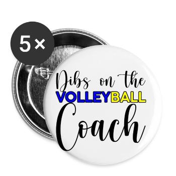 Dibs On The Volleyball Coach 3 - Buttons small 1''/25 mm (5-pack) - white - Front