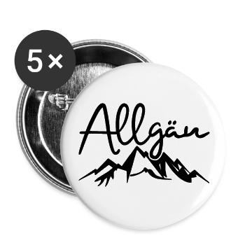 Allgäu Wandern Berge Natur - Buttons klein 25 mm (5er Pack) - Weiß - Vorne