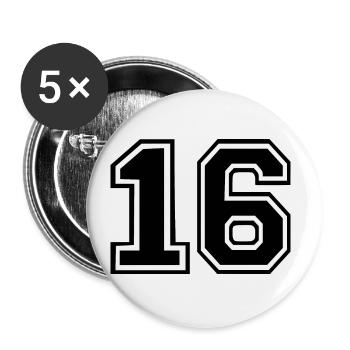16 - Buttons klein 25 mm (5er Pack) - Weiß - Vorne