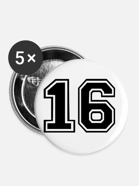 16 - Buttons klein 25 mm (5er Pack) - Weiß