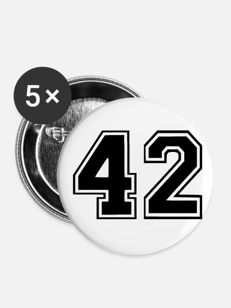 42 - Buttons klein 25 mm (5er Pack) - Weiß