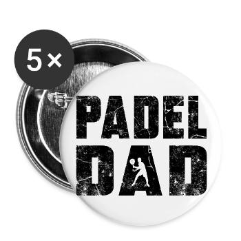 Padel Dad - Lot de 5 petits badges (25 mm) - blanc - Devant