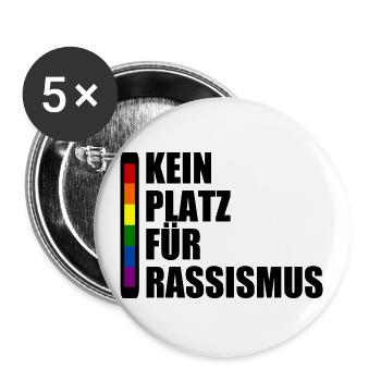 kein platz für rassismus - Buttons klein 25 mm (5er Pack) - Weiß - Vorne
