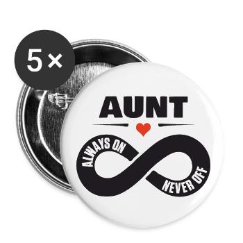 Cadeau pour la chemise Dear Aunt Heart - Lot de 5 petits badges (25 mm) - blanc - Devant