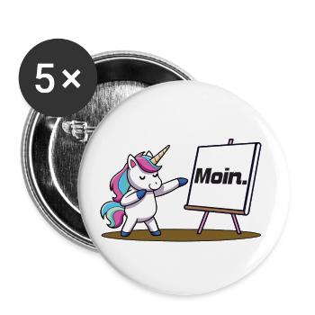 Moin - Buttons klein 25 mm (5er Pack) - Weiß - Vorne