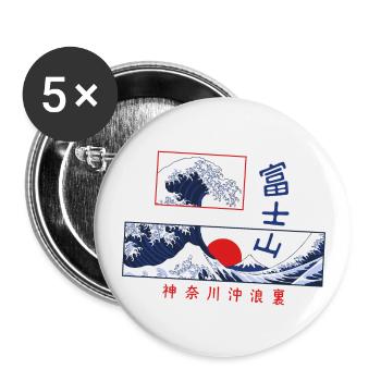 die große Welle vor Kanagawa Japan - Buttons klein 25 mm (5er Pack) - Weiß - Vorne