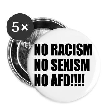no racism no sexism no afd - Buttons small 1''/25 mm (5-pack) - white - Front