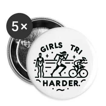 Filles Tri 10 - Lot de 5 petits badges (25 mm) - blanc - Devant