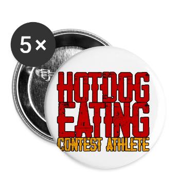 Hotdog Eating Contest Athlete 3 - Buttons klein 25 mm (5er Pack) - Weiß - Vorne