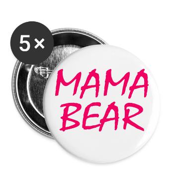Mama bear - Buttons small 1''/25 mm (5-pack) - white - Front