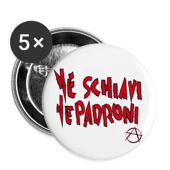 neither slaves nor masters - Buttons small 1''/25 mm (5-pack) - white - Front