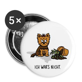 Dog Yorkshire Terrier – It wasn't me! - Buttons small 1''/25 mm (5-pack) - white - Front