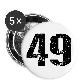 49 Zahl Trikot - Buttons klein 25 mm (5er Pack) - Weiß - Vorne