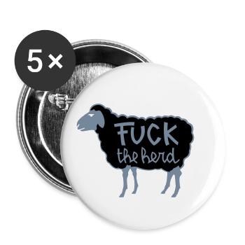 mouton noir - Lot de 5 petits badges (25 mm) - blanc - Devant