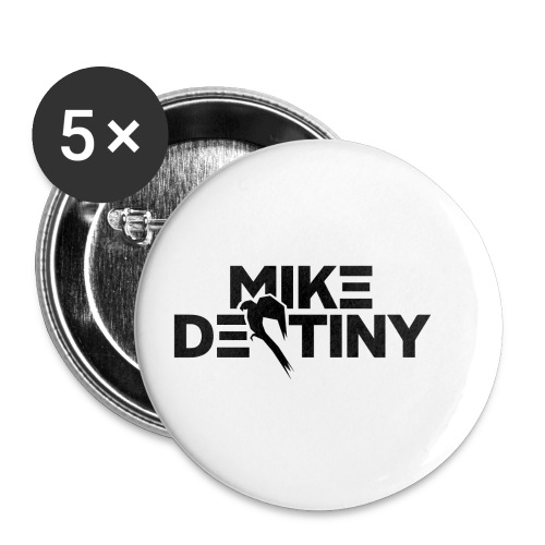 Mike Destiny Black - Buttons klein 25 mm (5er Pack)