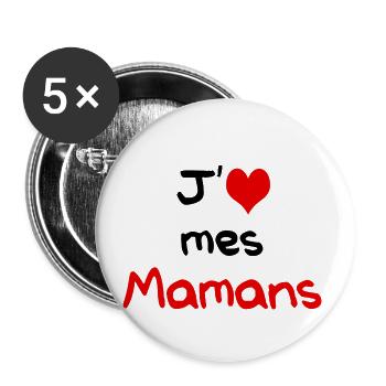 Aime_mes_mamans_1 - Buttons small 1''/25 mm (5-pack) - white - Front