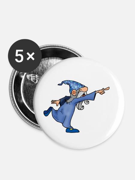 Wizzy Wizard - Buttons klein 25 mm (5er Pack) - Weiß