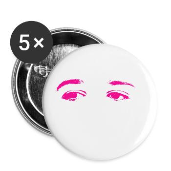 pink eyes - Buttons small 1''/25 mm (5-pack) - white - Front