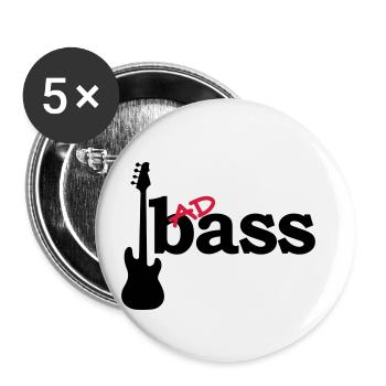 Bass badass - Lot de 5 petits badges (25 mm) - blanc - Devant