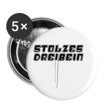 stolzes dreibein lustig macho anstößig geschenk - Buttons klein 25 mm (5er Pack) - Weiß - Vorne
