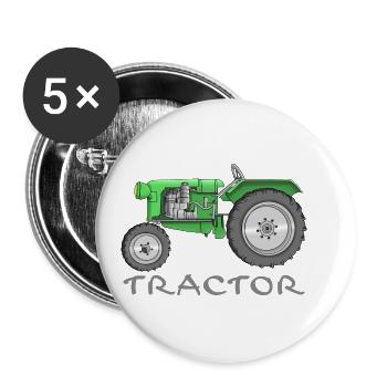 cooler Traktor - tractor comic - Buttons klein 25 mm (5er Pack) - Weiß - Vorne