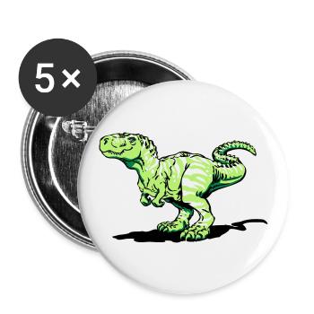 Tyrannosaurus rex (3 colors) - Buttons small 1''/25 mm (5-pack) - white - Front