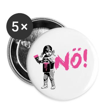 Girlpower Protest-Shirt NÖ! - Buttons small 1''/25 mm (5-pack) - white - Front