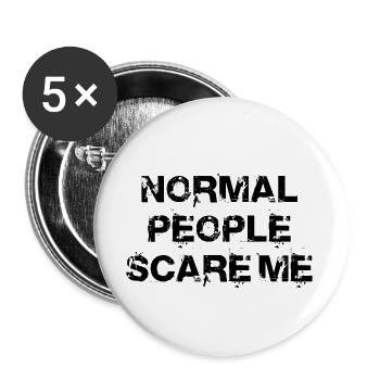 Normal People scare me - Buttons klein 25 mm (5er Pack) - Weiß - Vorne