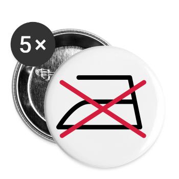 NE PAS REPASSER! - Lot de 5 petits badges (25 mm) - blanc - Devant