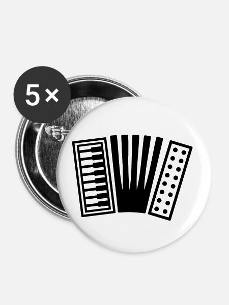 Akkordeon - Buttons klein 25 mm (5er Pack) - Weiß