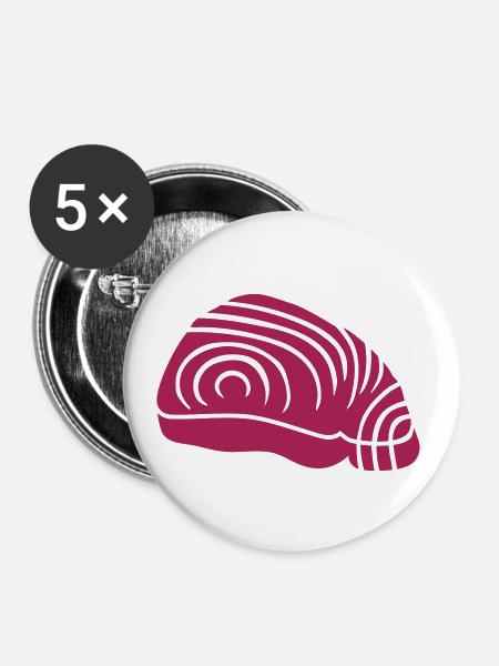 Thunfisch - Buttons klein 25 mm (5er Pack) - Weiß
