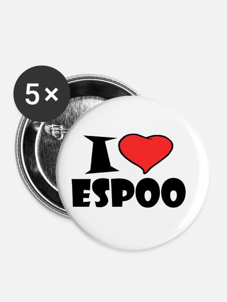 Espoo - Buttons klein 25 mm (5er Pack) - Weiß