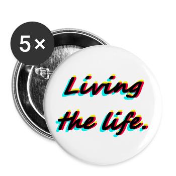 Das Leben leben - Buttons klein 25 mm (5er Pack) - Weiß - Vorne