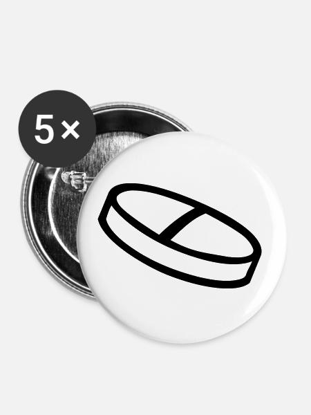 Tablette - Buttons klein 25 mm (5er Pack) - Weiß