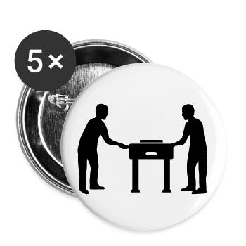 Table de baby-foot - Lot de 5 petits badges (25 mm) - blanc - Devant