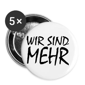 WIR SIND MEHR - Buttons klein 25 mm (5er Pack) - Weiß - Vorne