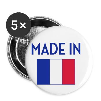 Made in France - Buttons small 1''/25 mm (5-pack) - white - Front