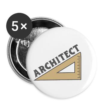 Geodreieck Architect - Lot de 5 petits badges (25 mm) - blanc - Devant