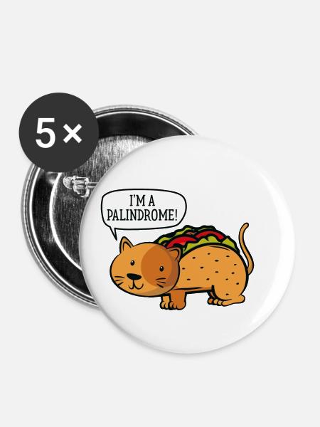 I'm A Palindrome - Buttons klein 25 mm (5er Pack) - Weiß