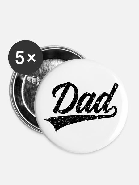 DAD SWOOSH WERDENDER PAPA - Buttons klein 25 mm (5er Pack) - Weiß
