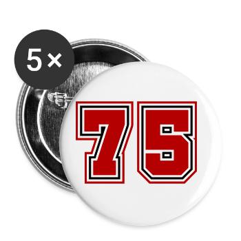 75 number symbol - Buttons small 1''/25 mm (5-pack) - white - Front