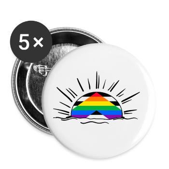 straight ally lgbt gay pride queer lgbtq straight - Buttons klein 25 mm (5er Pack) - Weiß - Vorne