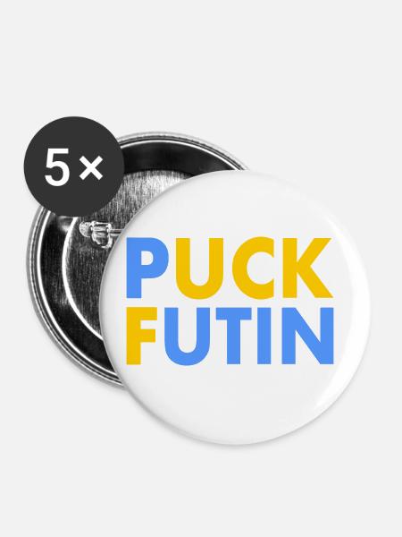 Puck futin - Buttons klein 25 mm (5er Pack) - Weiß