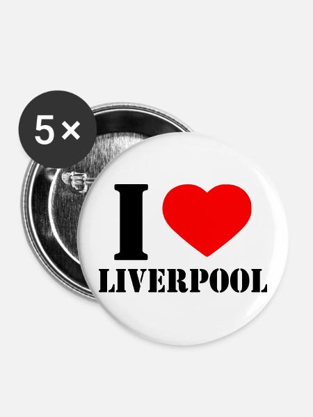 liverpool - Buttons klein 25 mm (5er Pack) - Weiß