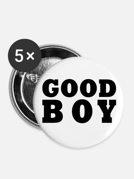 Good boy - Buttons klein 25 mm (5er Pack) - Weiß