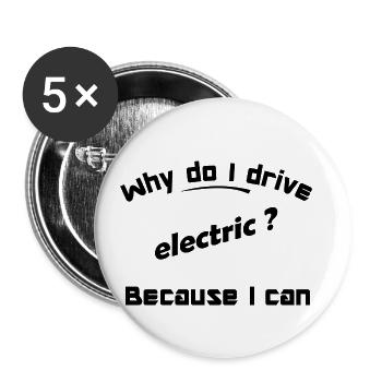 I can drive electric - Buttons small 1''/25 mm (5-pack) - white - Front