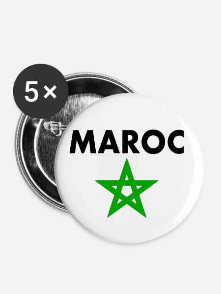 Marokko - Buttons klein 25 mm (5er Pack) - Weiß