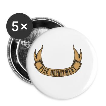 Fire Department Banner Feuerwehr - Buttons klein 25 mm (5er Pack) - Weiß - Vorne